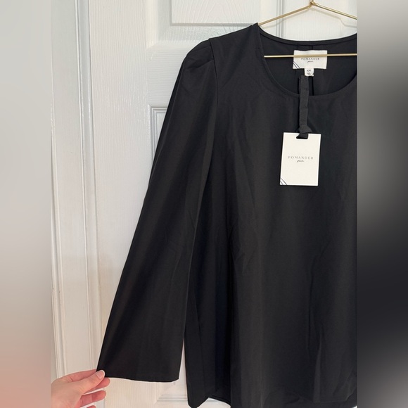 Pomander Place NWT Tuckernuck Bedford Top XXL Black Long Sleeve Dressy - Picture 8 of 13